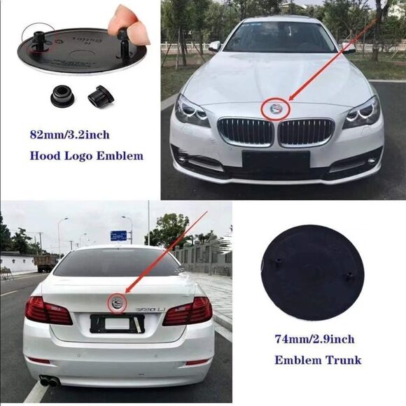 BMW logo Emblems for Hood & Trunk set of 2 Blue & Silver NWT - Picture 3 of 9